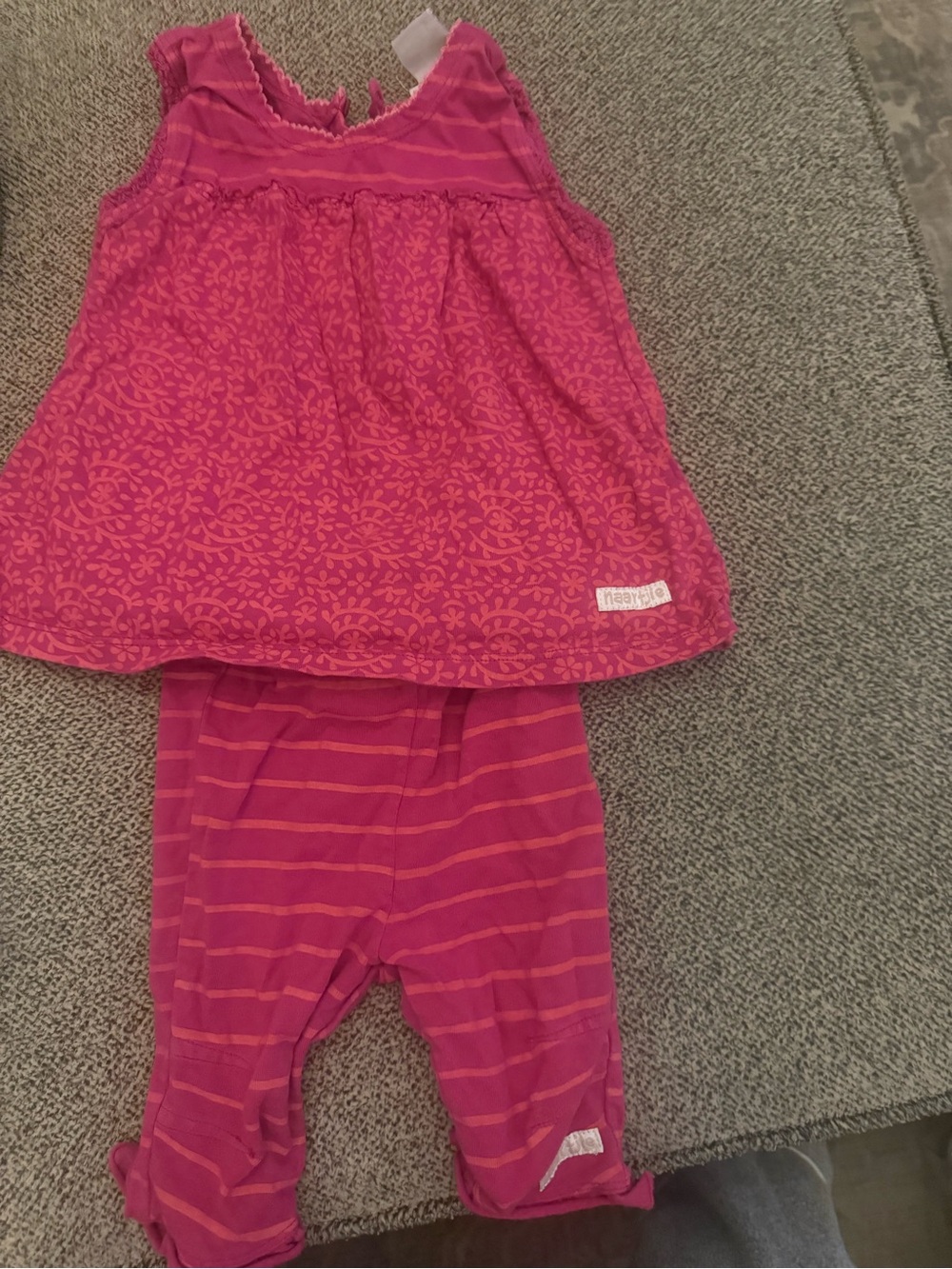naartjie Pink Floral Tank and Striped Leggings Set